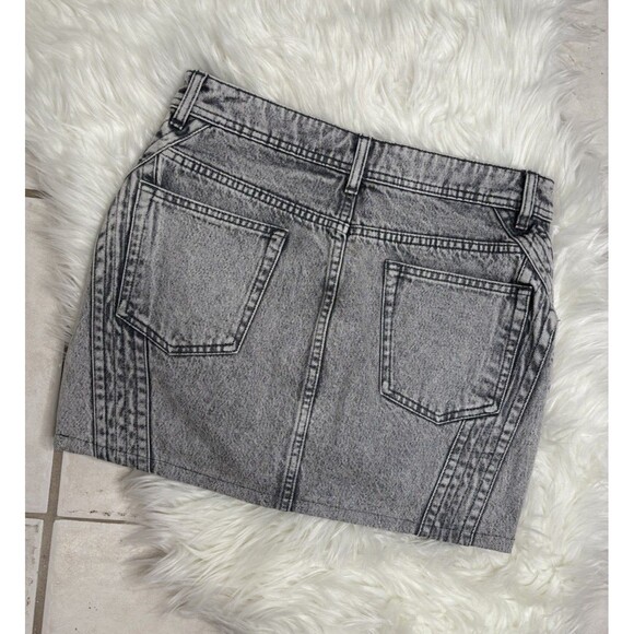 IRO Paris Jaliska Gray Washed Mini Skirt Side Detail 40 Super Cute! Excellent - Picture 6 of 6